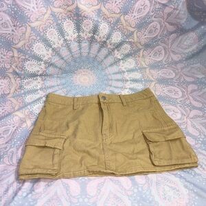 Khaki Women's Cargo Mini Skirt